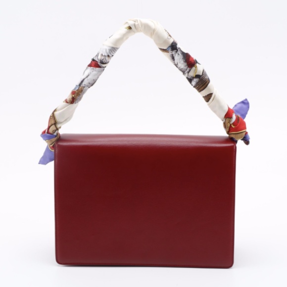 SOLD - Gucci Red Leather Shoulder Bag with Scarf - Picture 7 of 14